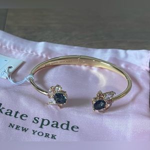 KATE SPADE-NWT Gold & CZ Floral Hinge Bracelet